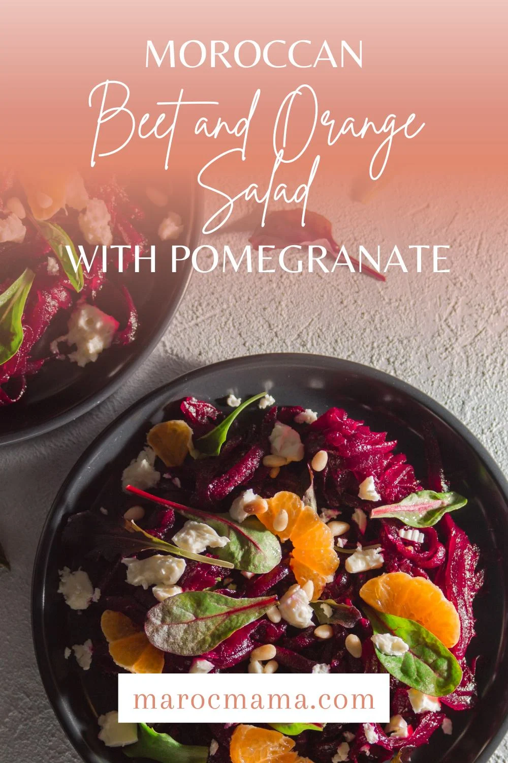 a bowl of Moroccan beet and orange salad