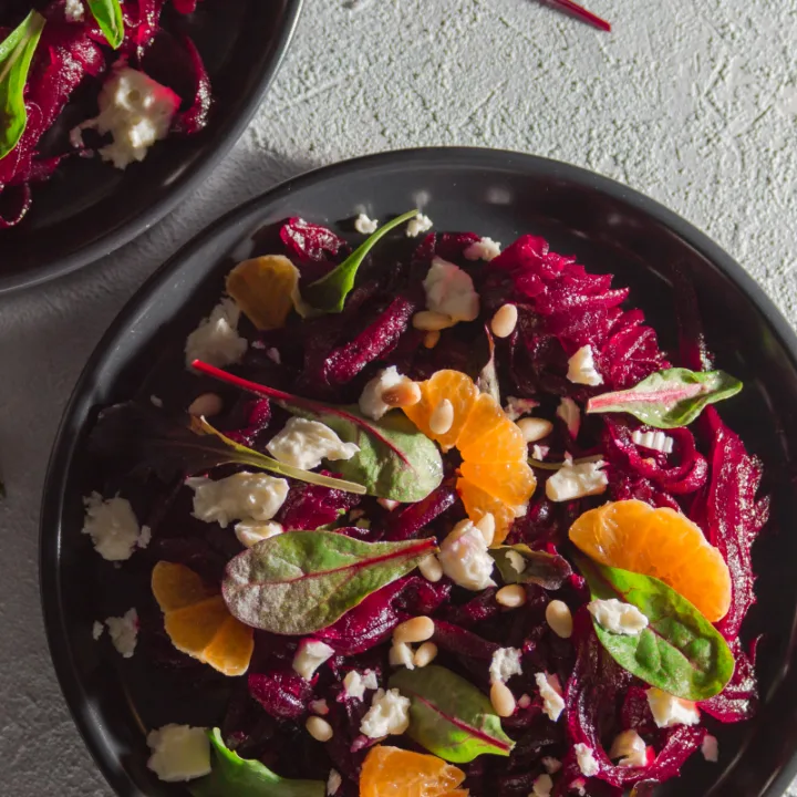 Moroccan beet and orange salad in a bowl