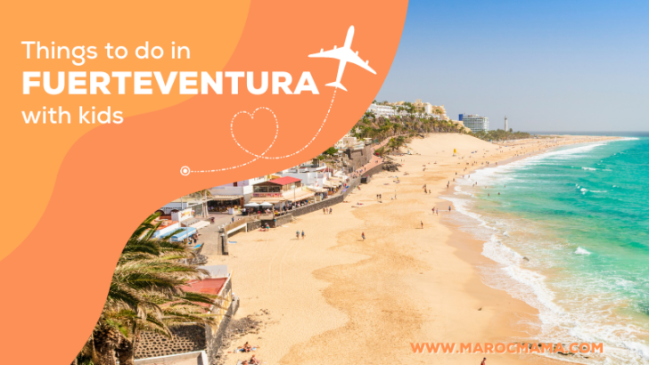 tourists visiting the beach is one of the things to do in Fuerteventura with kids