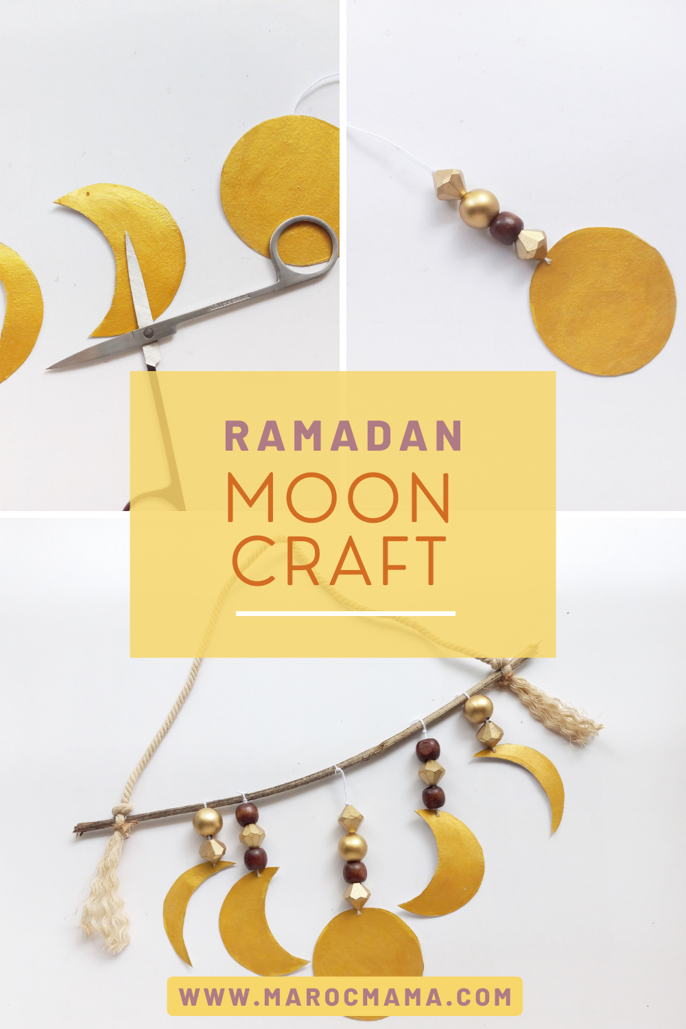 process of making Ramadan moon craft