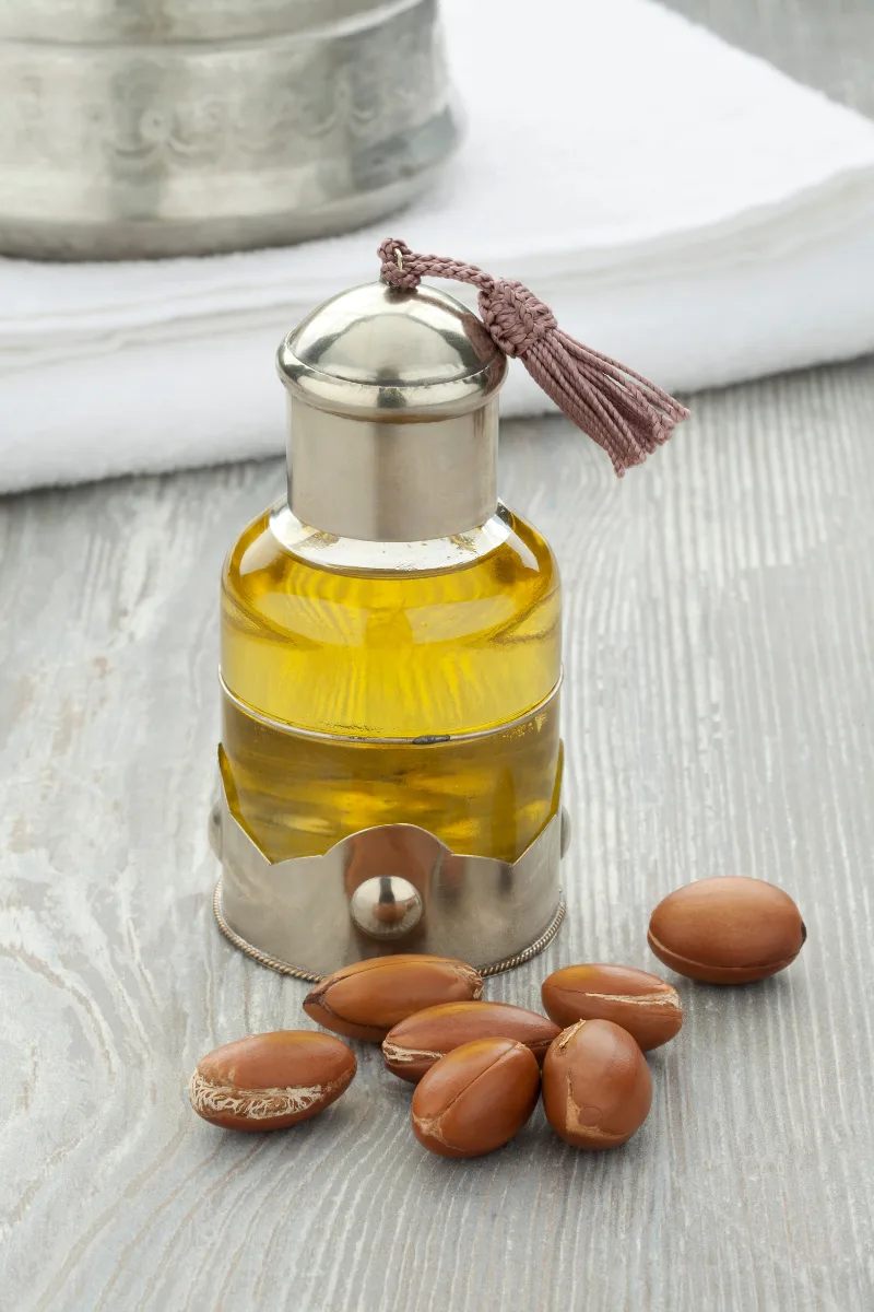 a bottle of argan oil hair masks