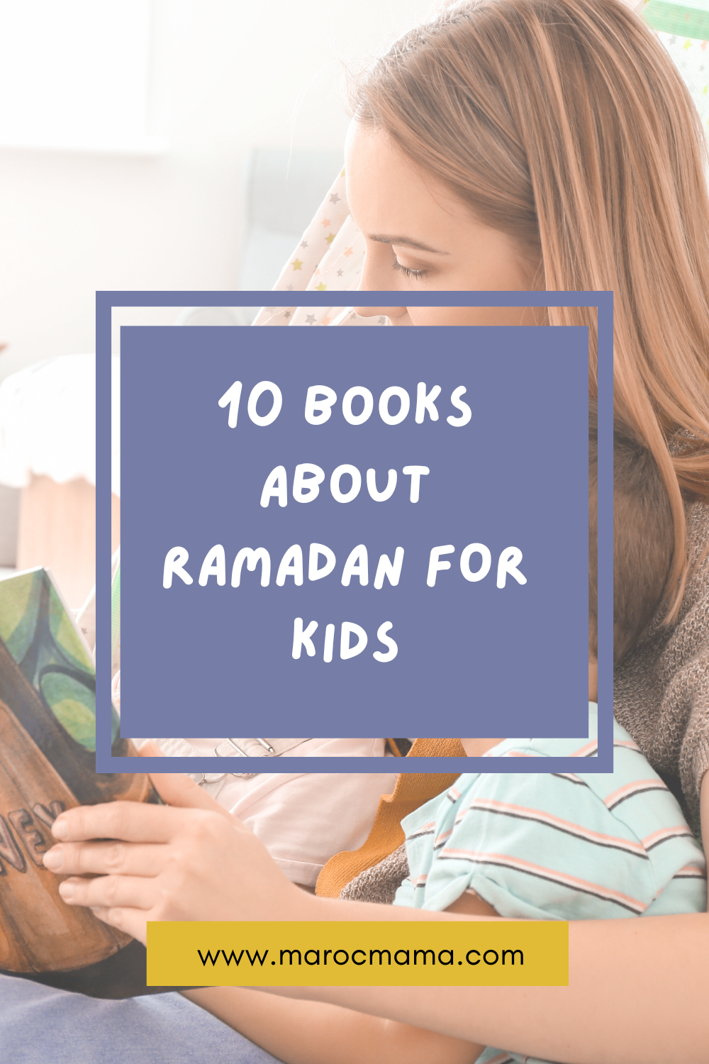 Mom reading Ramadan books to two kids
