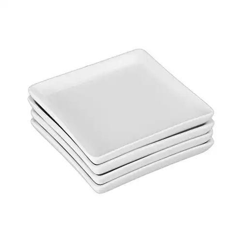White Porcelain Square Crudite Plates
