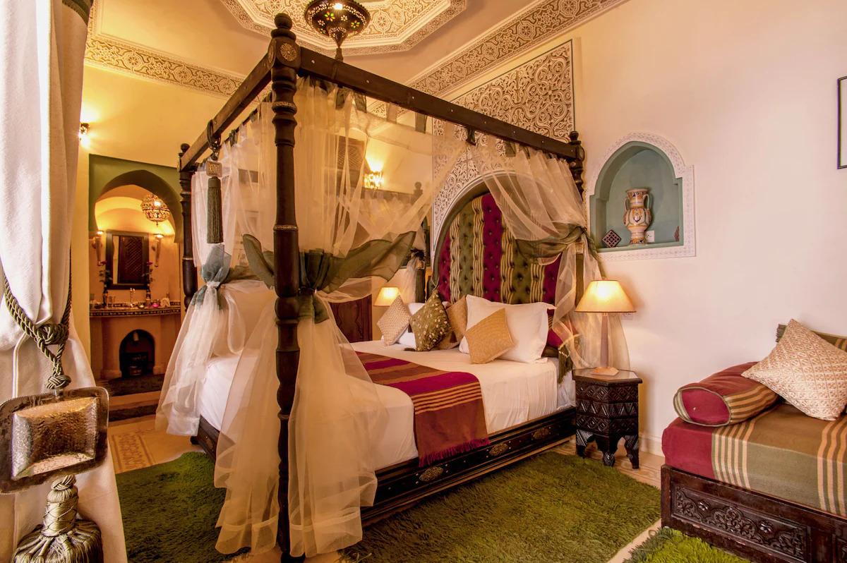 Suite (Olive) in Riad Anabel with Egyptian cotton sheets, premium bedding, down comforters, in-room safe