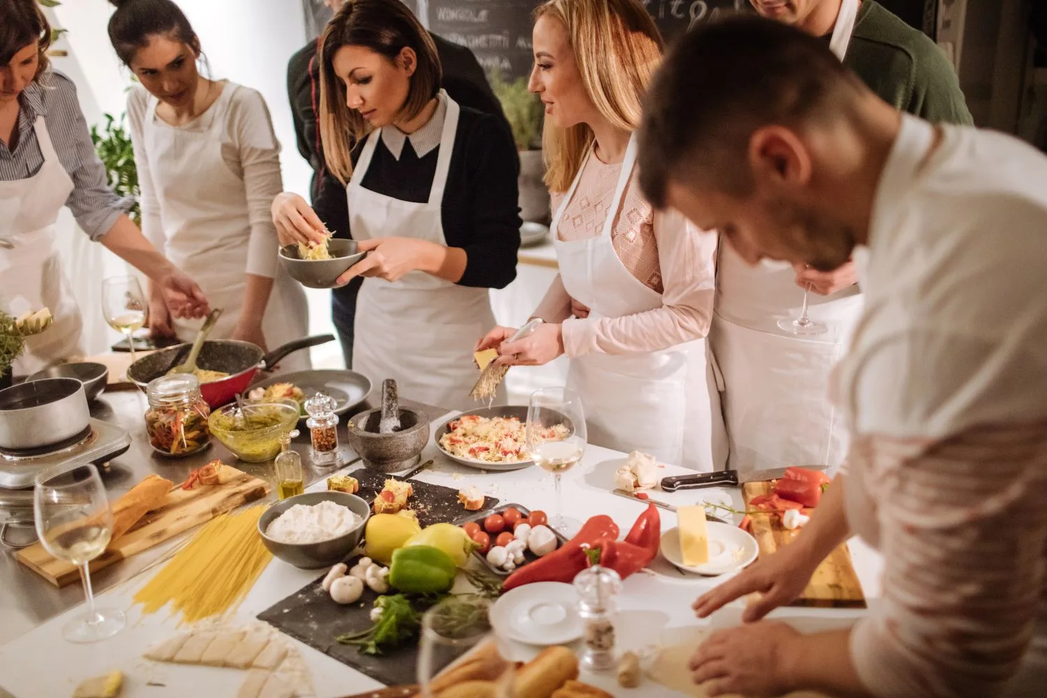 Students during a cooking class
