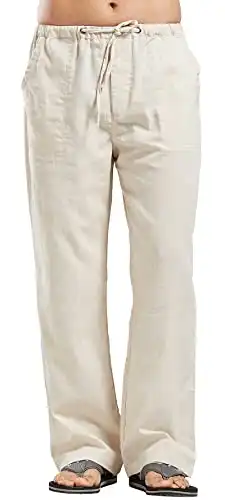 Men's Straight-Legs Linen Trousers
