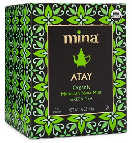 Mina Atay, Organic Moroccan Nana Mint Green Tea, 15 Biodegradable Sachets