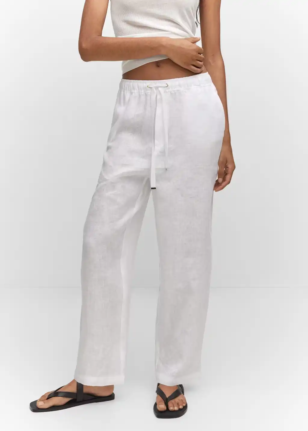 Bow linen trousers