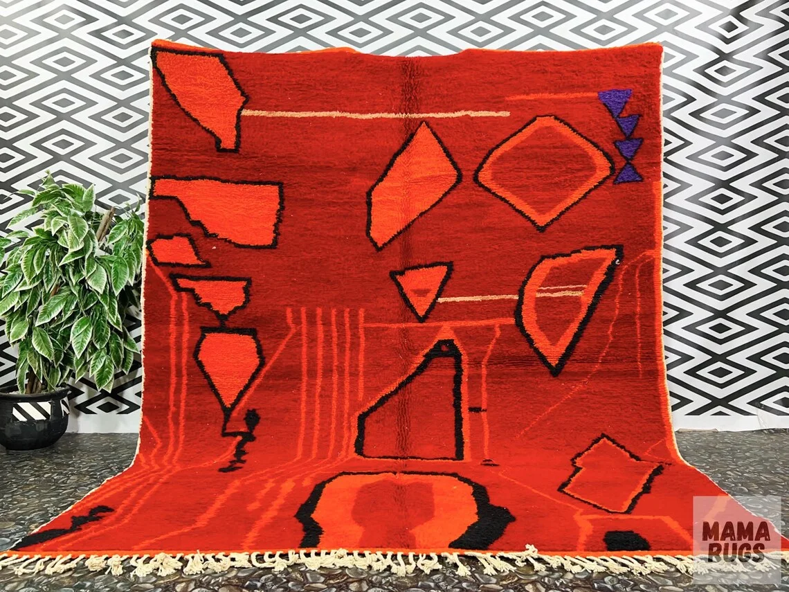 Red and Orange Moroccan Rug