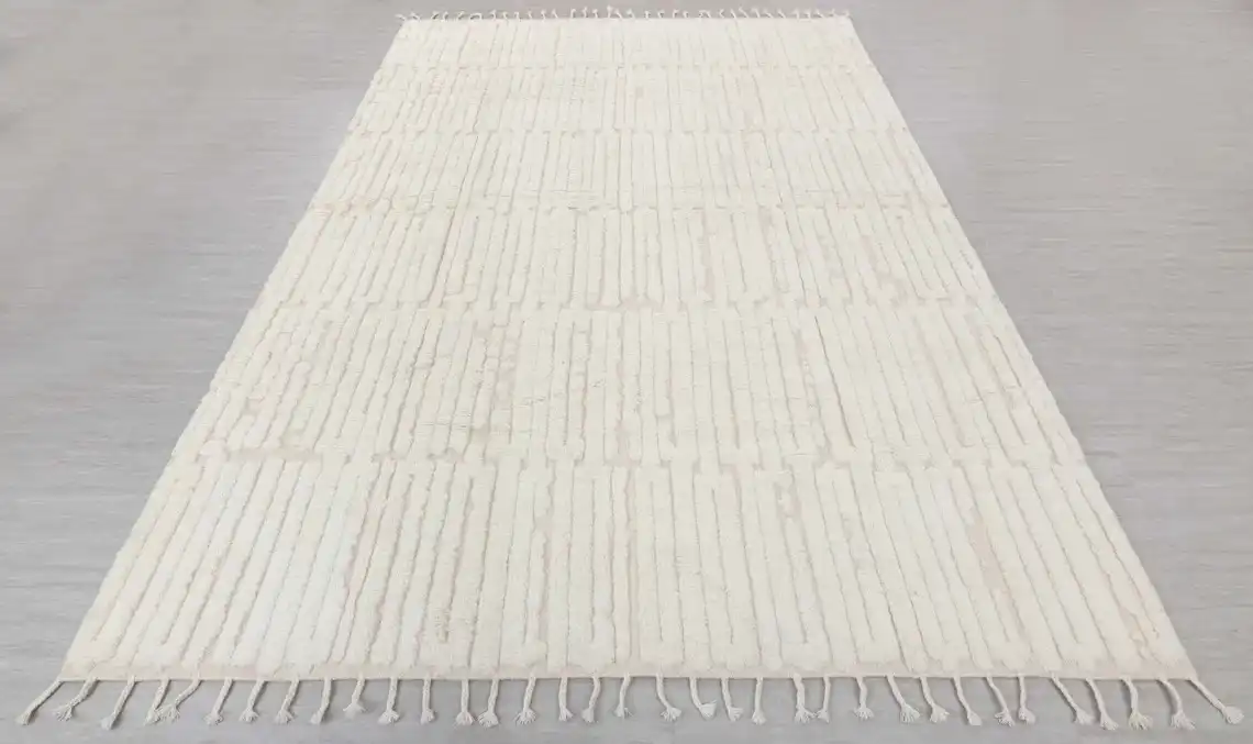 Simple White Moroccan Rug