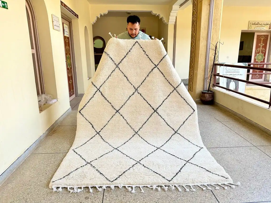 White Diamond Moroccan Wool Rug