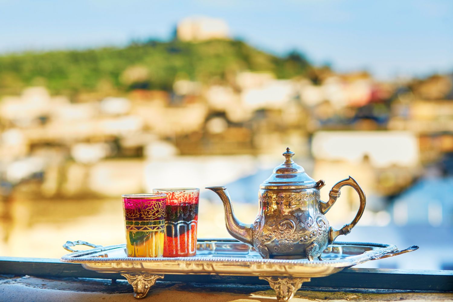 Moroccan mint tea at Moulay Brahim Gorge