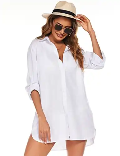 White Button Up Long Sleeves Linen Shirt