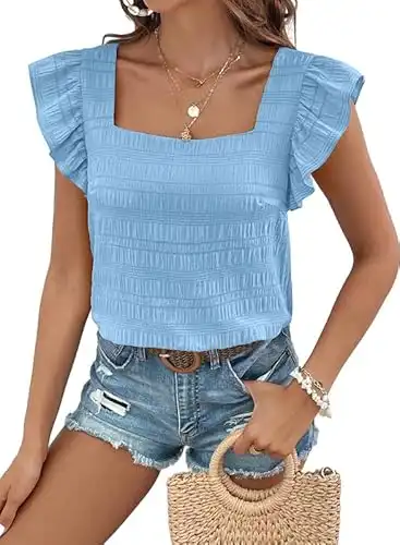 Casual Sleeveless Square Neck Blouse