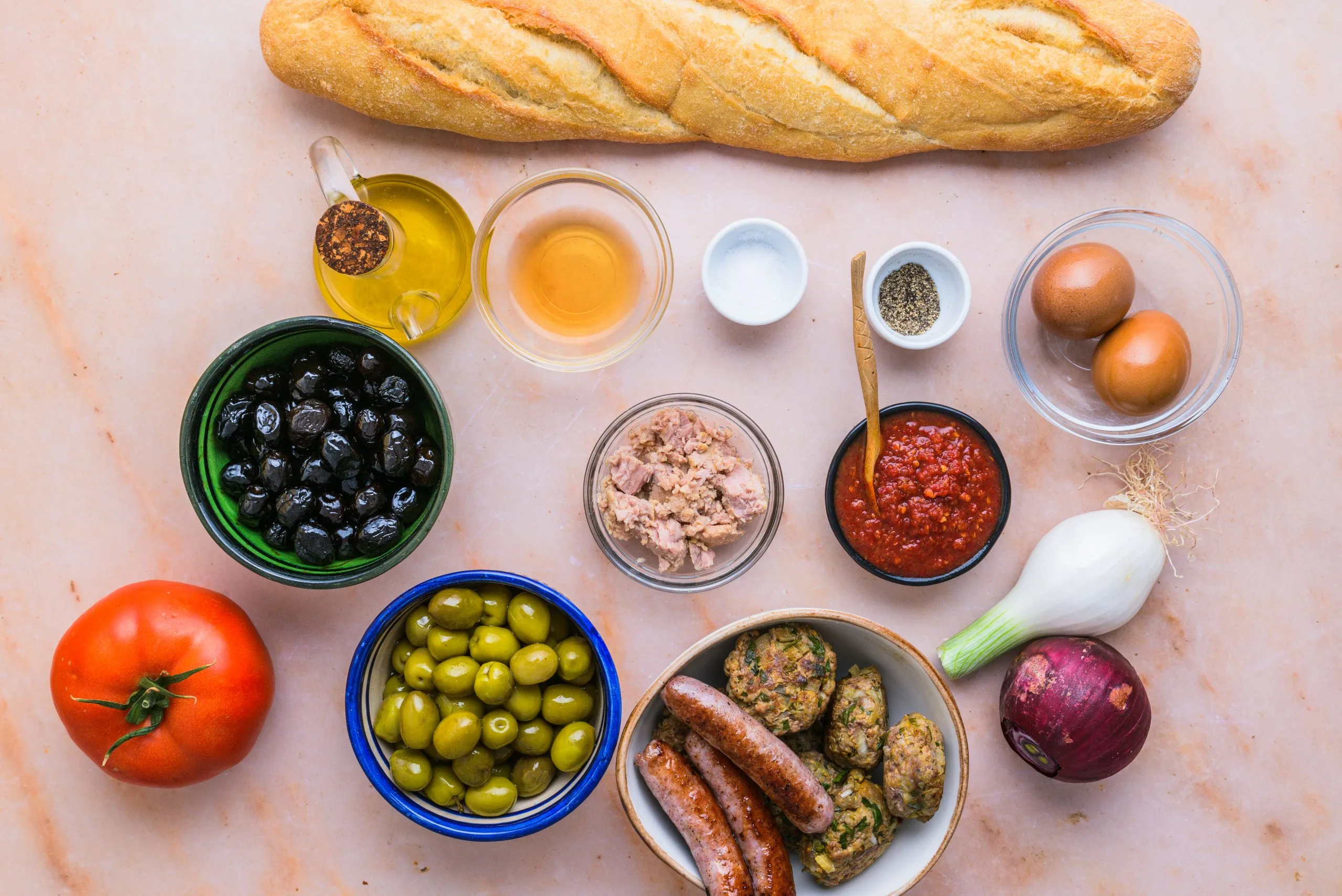 Ingredients for making bocadillo