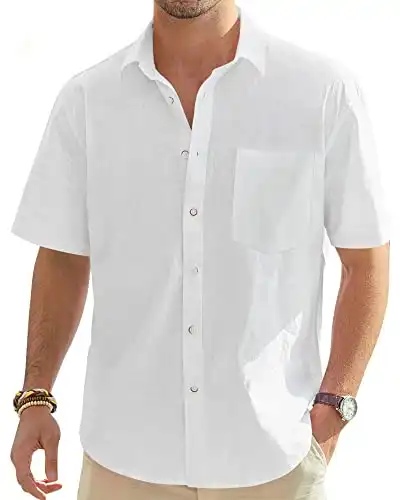 Men's Short Sleeve Linen Cotton Shirts