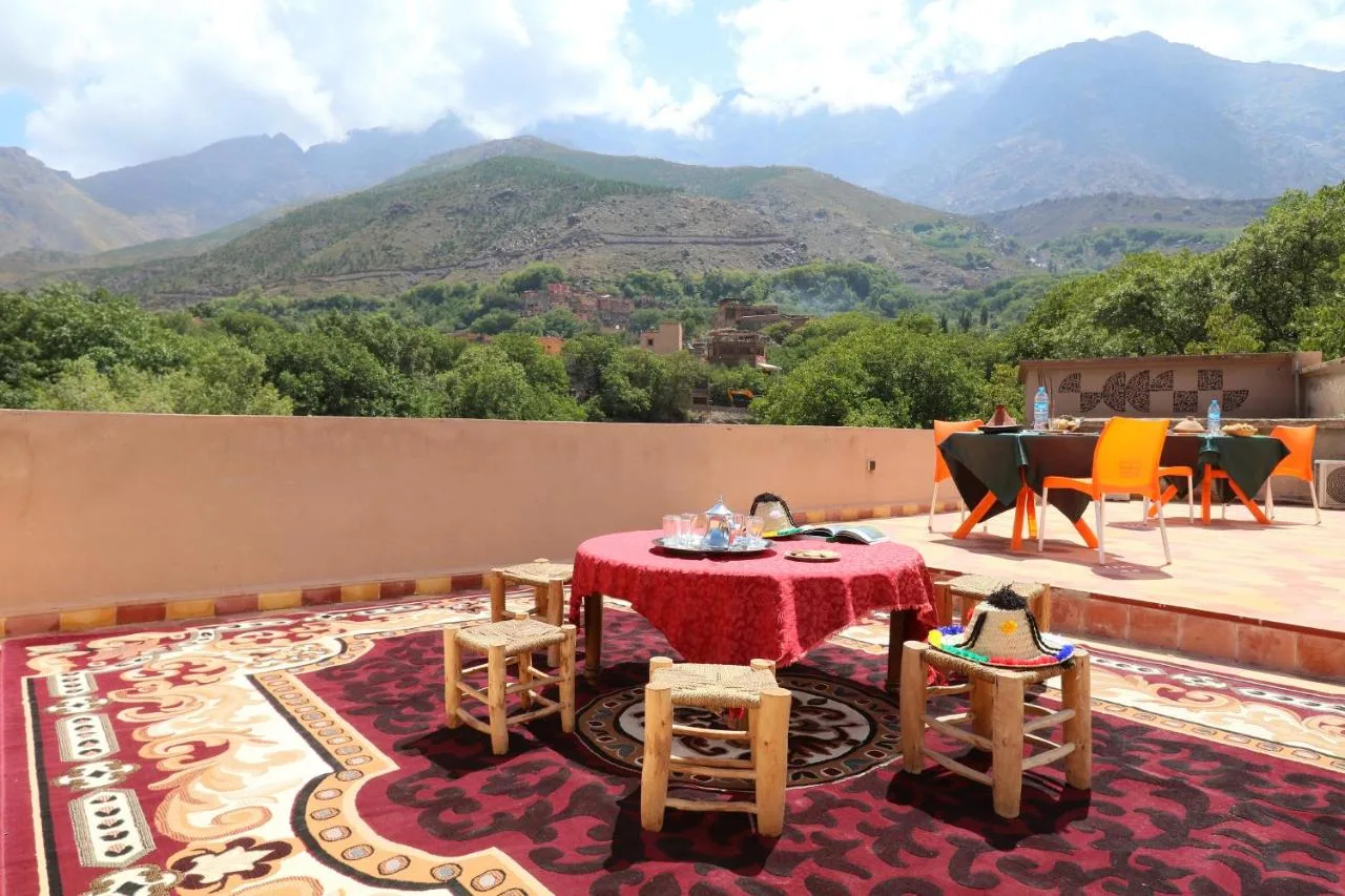 View of Imlil from the terrace of Hotel Soleil Imlil