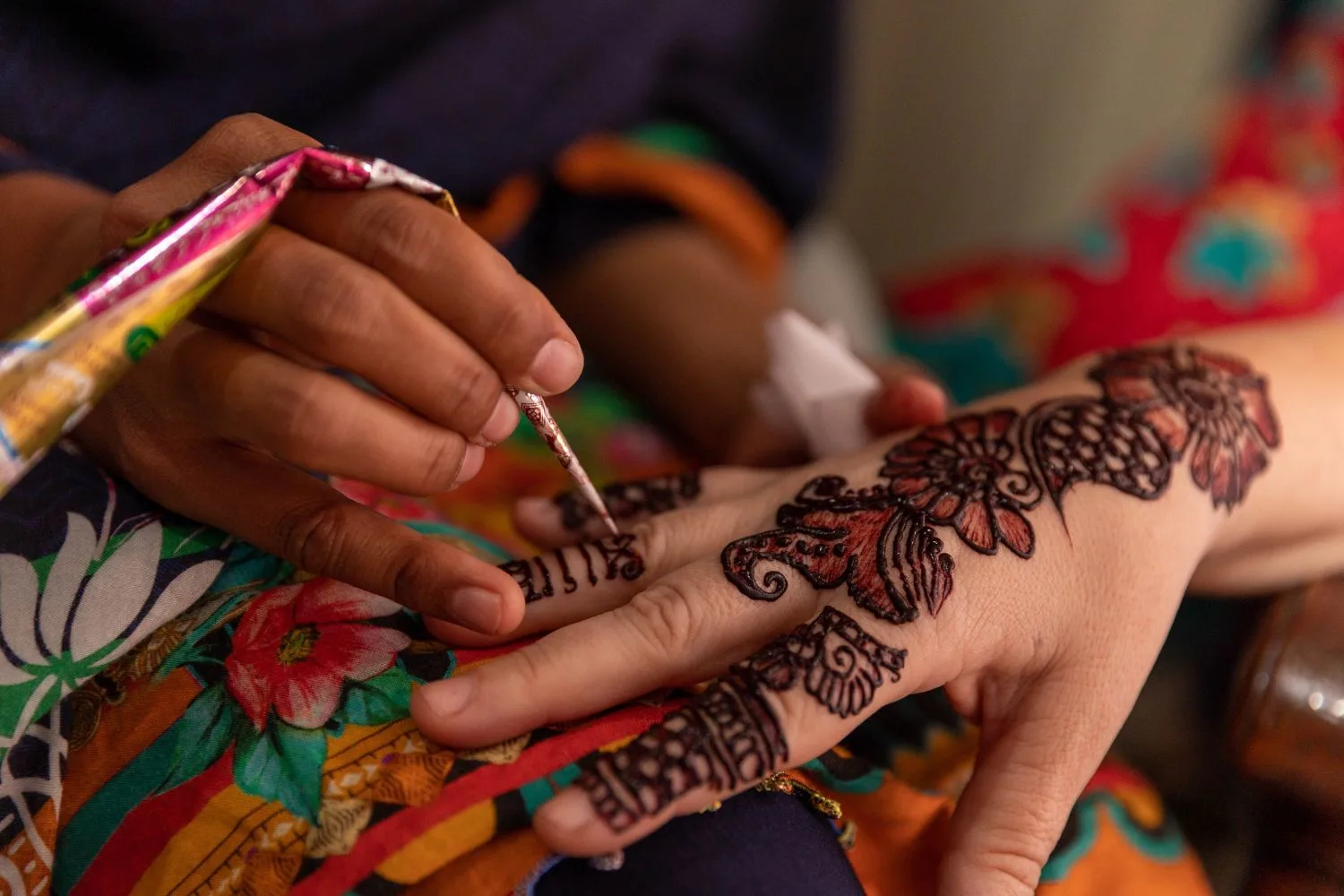 Henna tattoo on hand