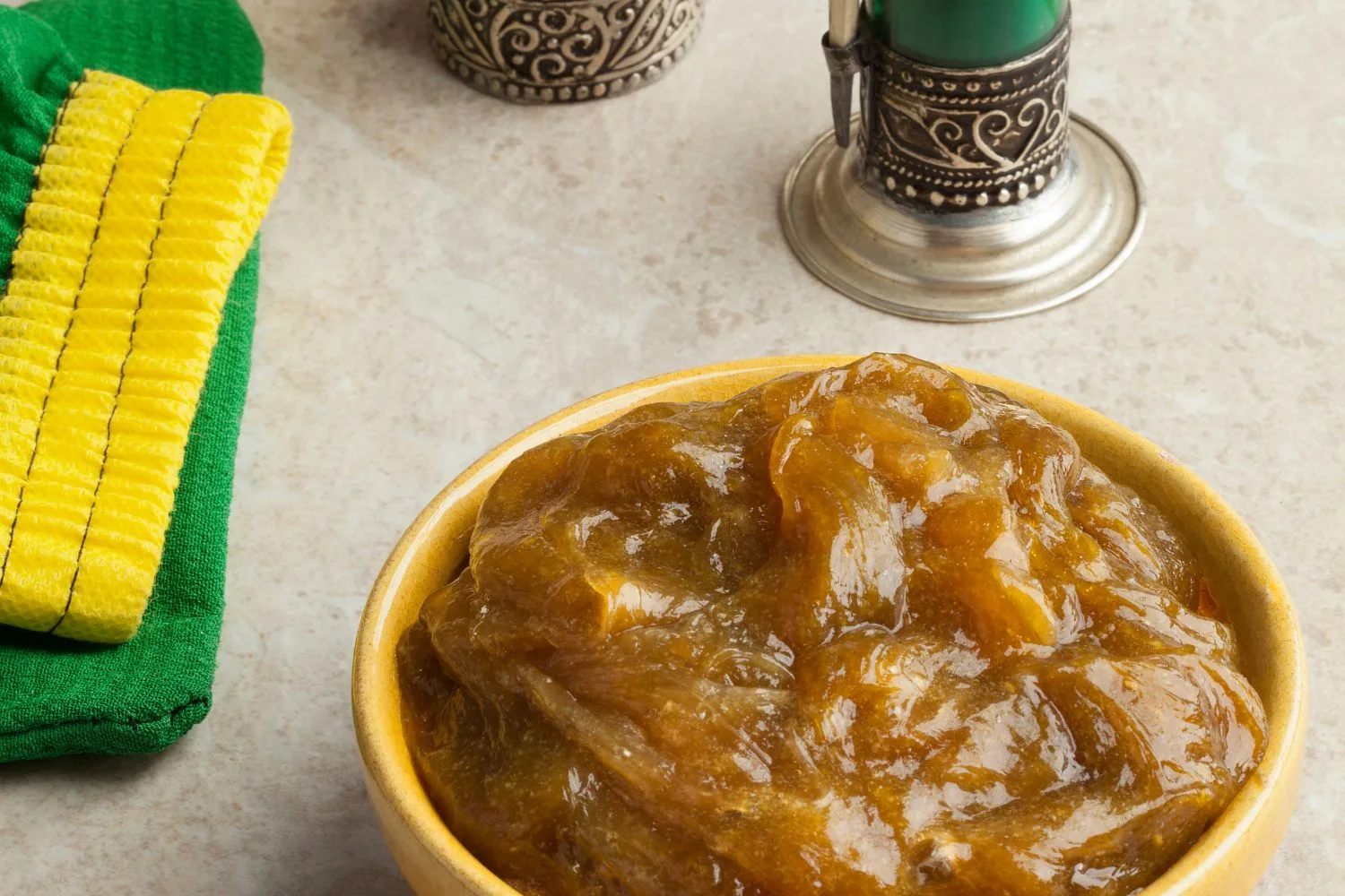 Moroccan black argan soap in hammam