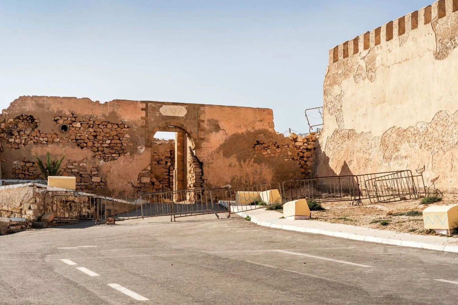 Oufella Hill Ruins with old city walls of Agadir that was destroyed by earthquake, Morocco