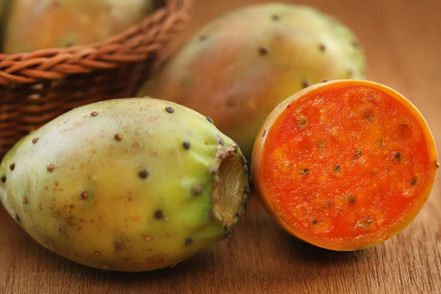 A sliced prickly pear