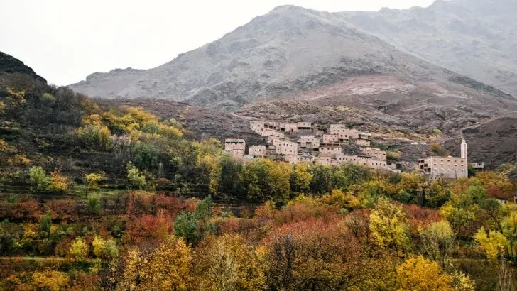 The mountain village of Imlil, Morocco in the Atlas.