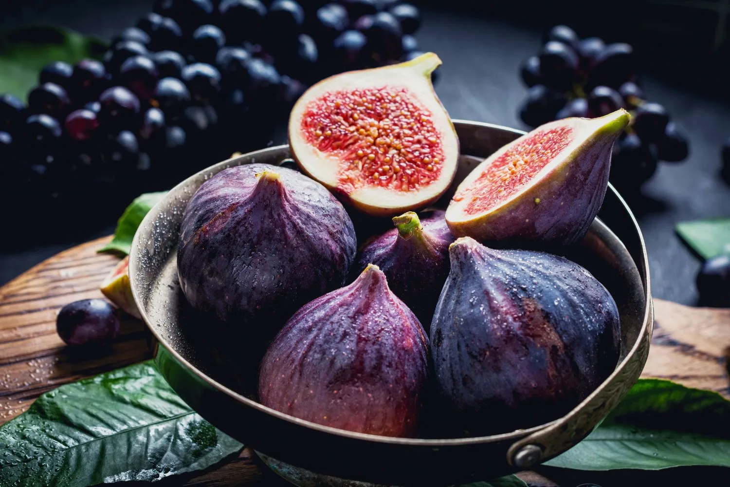 Close up shot of fresh figs