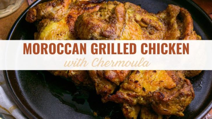 Moroccan grilled chicken with chermoula served on a plate