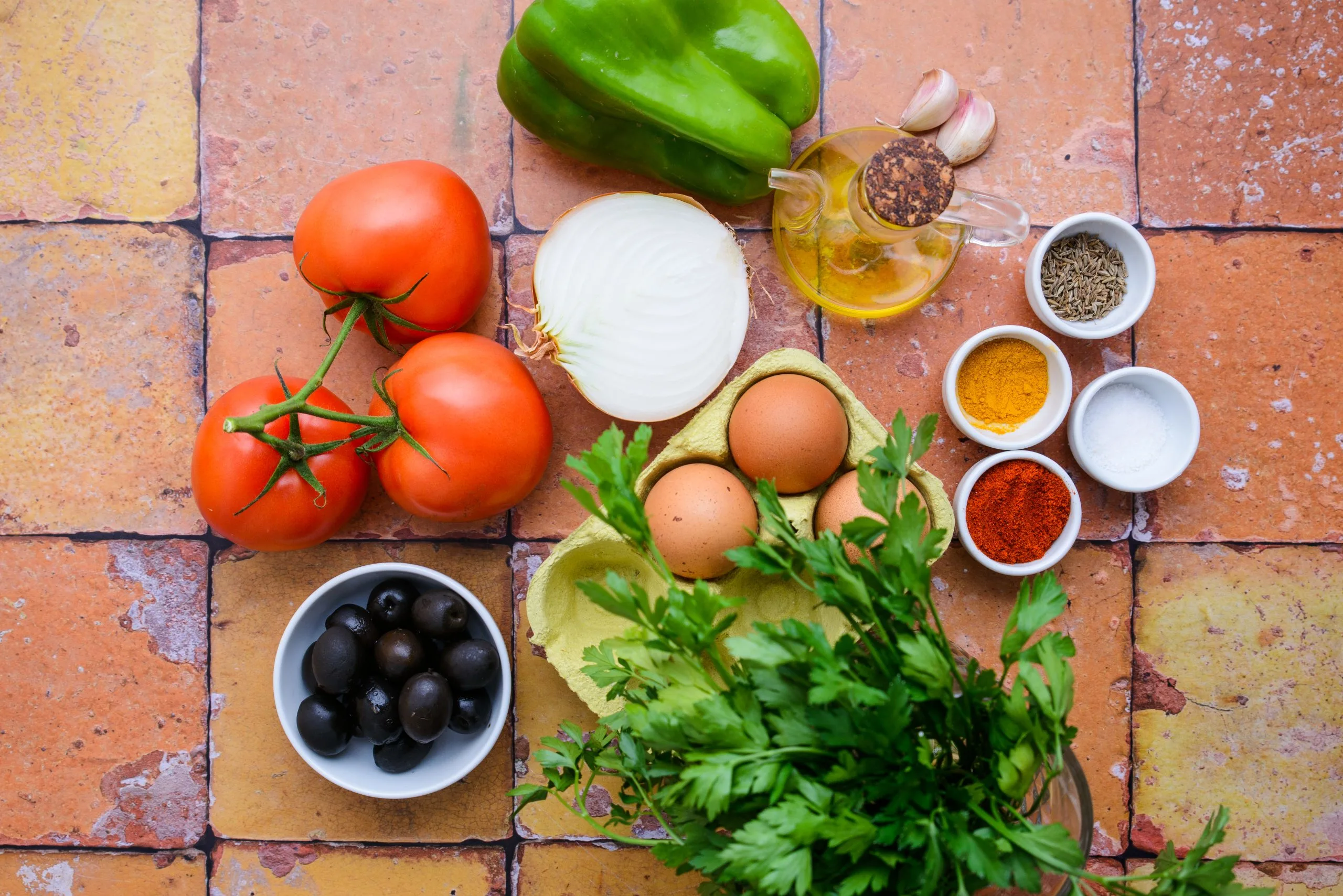 Ingredients for Moroccan Berber Omelette